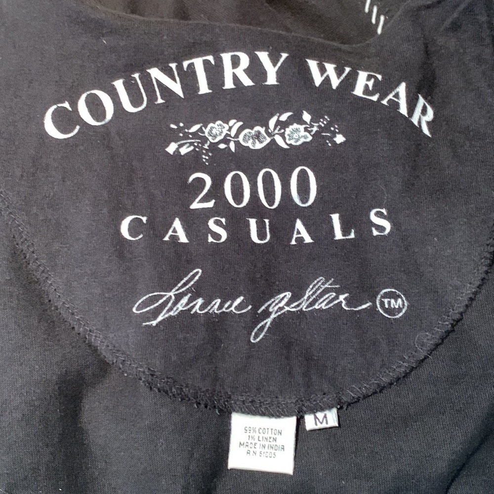 Country Wear 2000 Black Cotton Linen Fish Cat Patchwork Shortsleeve Maxi Dress M - Picture 4 of 17
